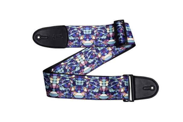 Levy's - MP3SG-001 - Stained Glass Guitar Strap - 3″ - Blue Mirage