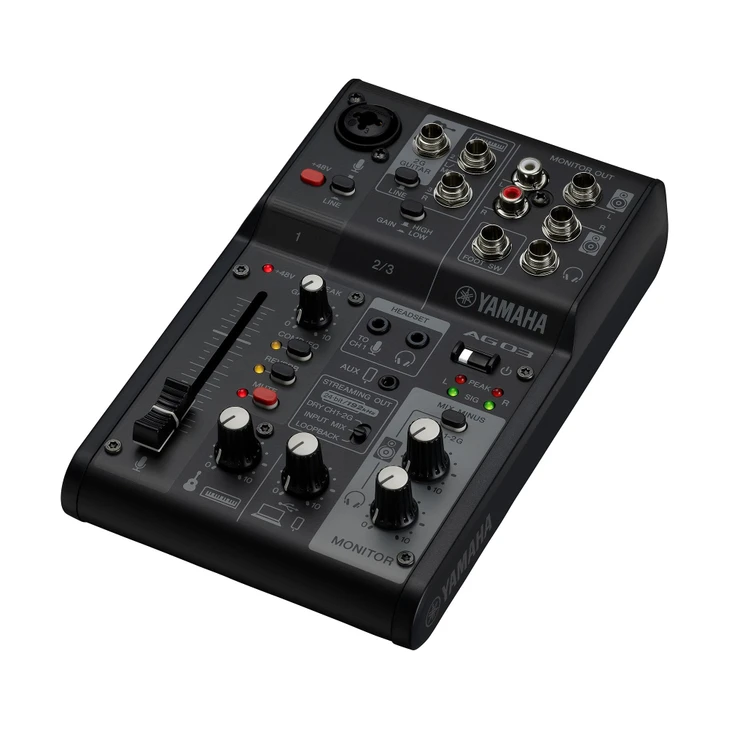 YAMAHA Black 3-Channel Mixer/USB Interface for IOS/Mac/PC