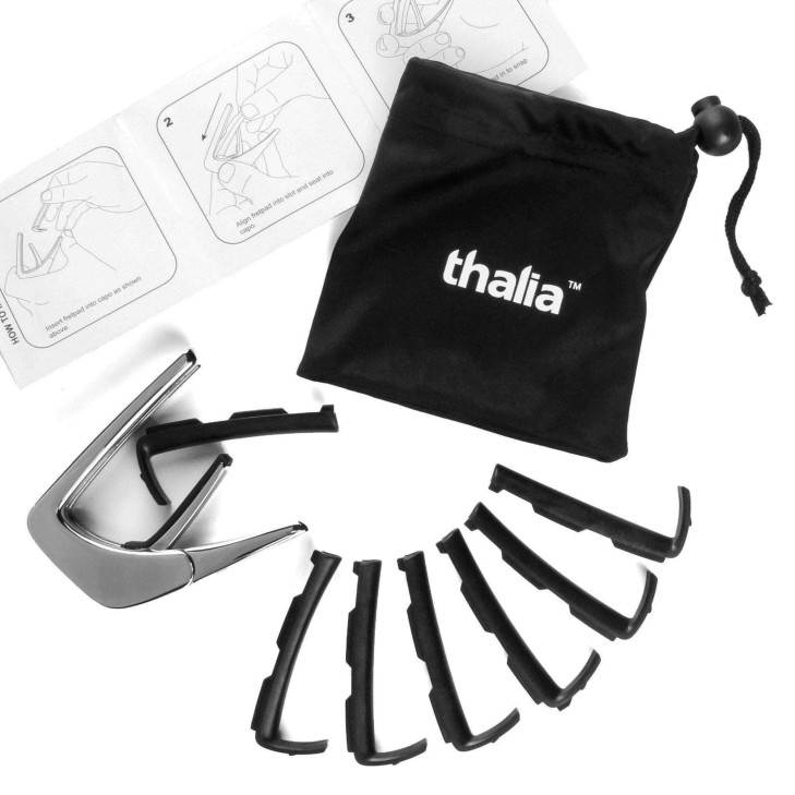 Thalia Chrome Finish Capo w/Purple Paua Inlay