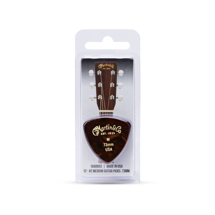 Martin #2 Pick Packs - 18A0053 - 346 Shape / Medium .73mm / Faux Tortoise - Pack of 12