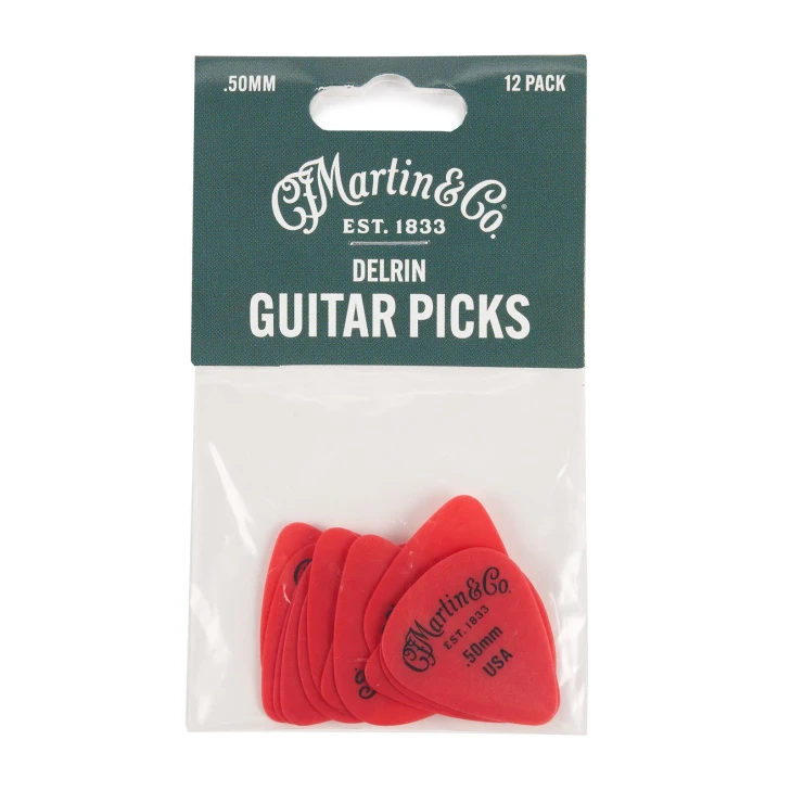 Martin - 18A0152 Delrin Guitar Picks - 351 - Red - .50mm - Pack of 12
