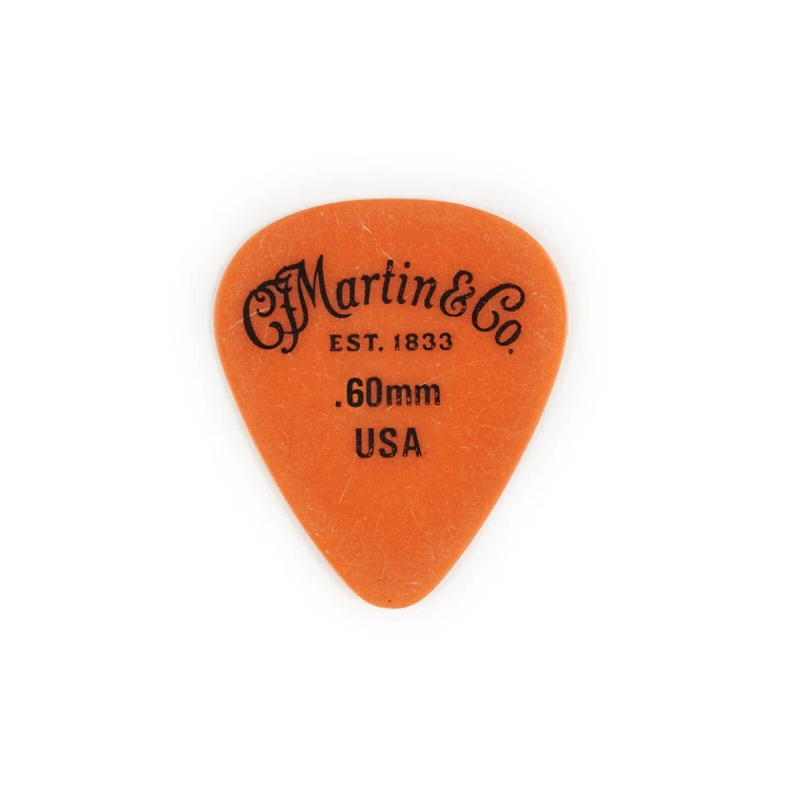 Martin - 18A0153 - Delrin Acoustic Guitar Picks - 351 - .60mm - Orange - Pack of 12