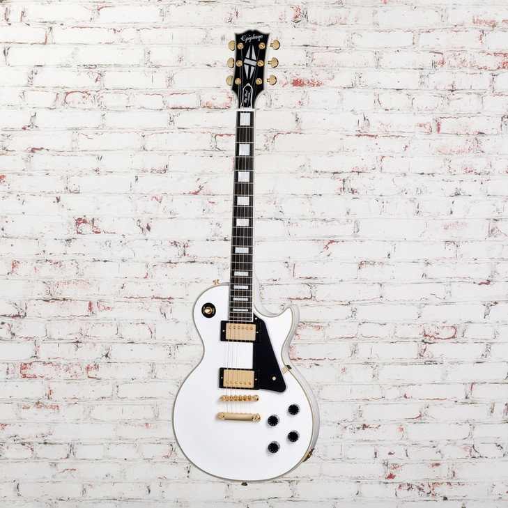 Epiphone Les Paul Custom (Incl Hard Case) Alpine White w/Gold HW