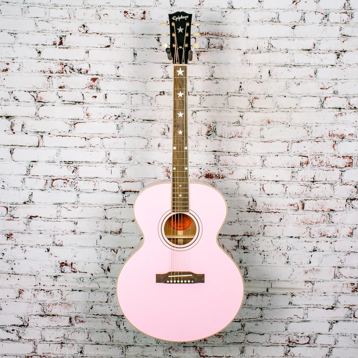 Epiphone J-180 LS Pink - Incl. Hard Case