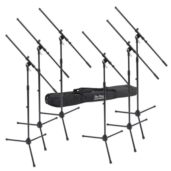 On-Stage - MSP7706 - EuroBoom Microphone Stand w/ Bag - 6 Stands (MSP7706)
