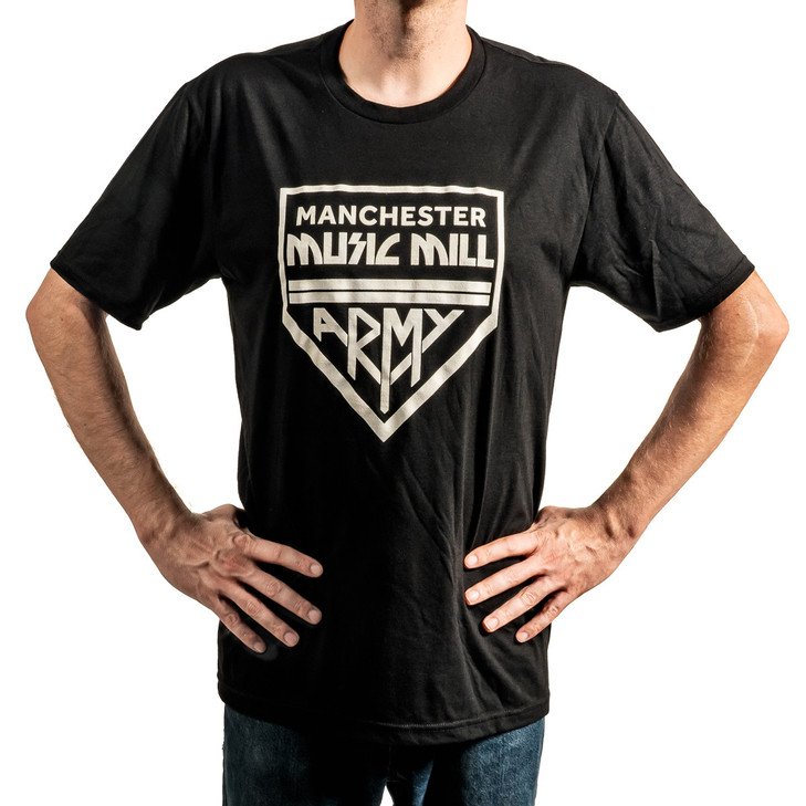 Manchester Music Mill MMM Army T-Shirt, Grey w/Black Logo - 3XL