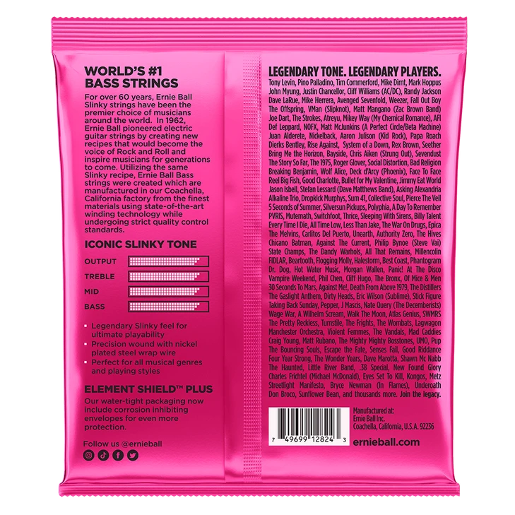 Ernie Ball 2824 Super Slinky 5-String Nickel Wound Electric Bass Strings - 40-125 Gauge