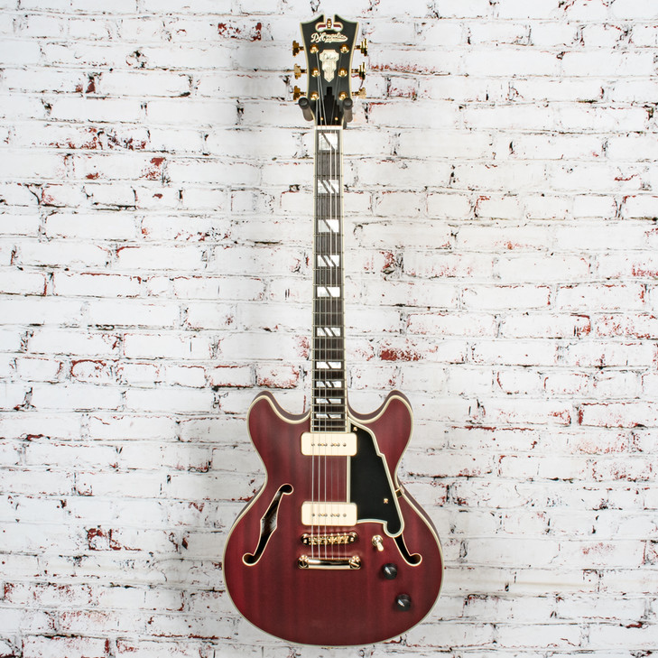 D'Angelico - Deluxe Mini DC - Semi-Hollow Electric Guitar - Satin Trans Wine - w/ Hardshell Case - x0145