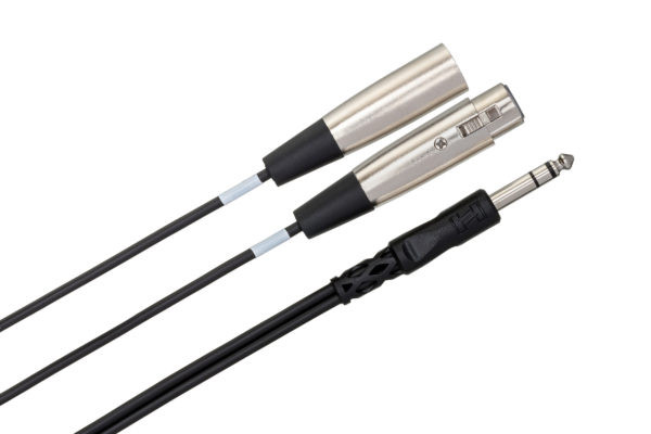 Hosa Insert Cable, 1/4 in TRS to XLR3M and XLR3F, 4 m