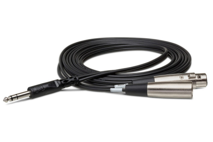 Hosa - Insert Cable -1/4 in TRS to XLR3M and XLR3F - 4 m