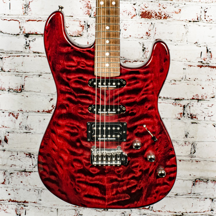 Chris Campbell - HSS - USA Solidbody Electric Guitar, Alder/Maple, Trans Red w/ HSC