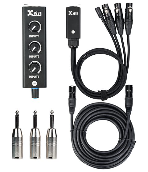 Xvive - Portable 3-Channel Personal Mixer / Headphone Amplifier Complete System