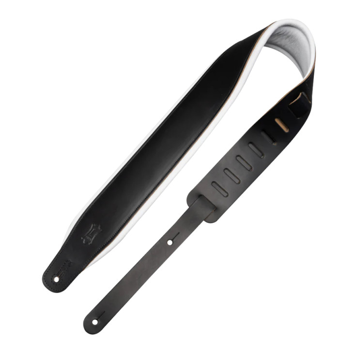 Levy's Leathers - M26PD-BLK_WHT - Amped Leather Series - Leather Guitar Strap - Tuxedo