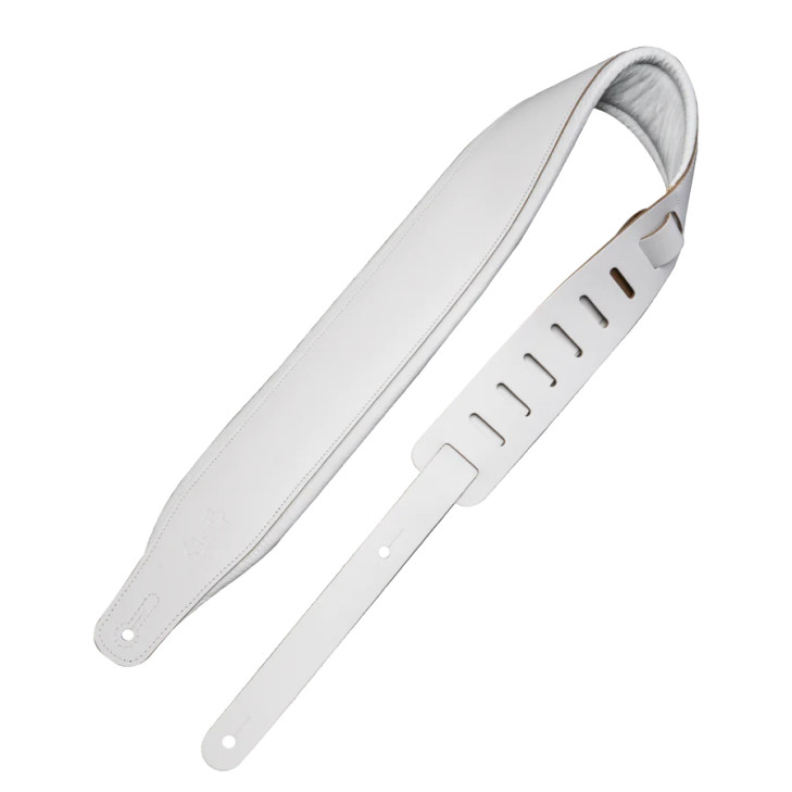 Levy's Leathers - M26PD-WHT_WHT - Amped Leather Series - Guitar Strap - White