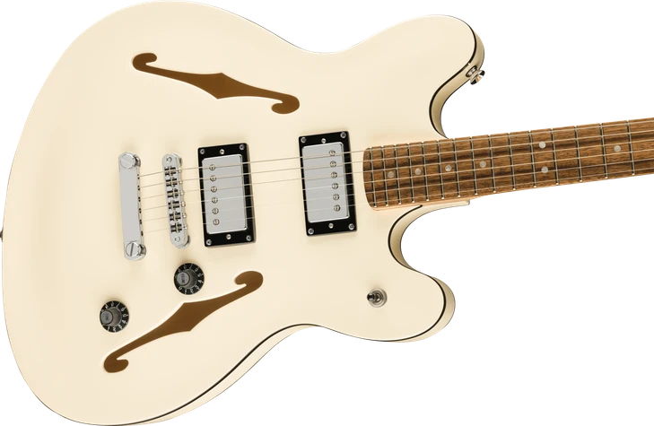 Squier - Affinity Series Starcaster Deluxe - Semi-Hollow Electric Guitar - Laurel Fingerboard - Olympic White (0378450505)