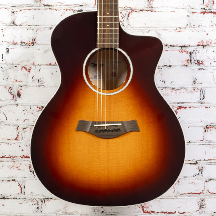 Taylor - Prototype 214ce Plus - Acoustic-Electric Guitar - Figured Urban Ash/Torrefied Sitka - Tobacco Sunburst - w/ Gigbag 