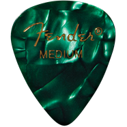 Fender - Premium Celluloid Guitar Picks - 351 Shape - Green Moto - Medium - Pack of 12
