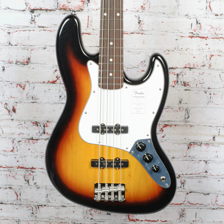 Fender - Standard Jazz Bass® Guitar - Laurel Fingerboard - 3-Color Sunburst w/ White Pickguard