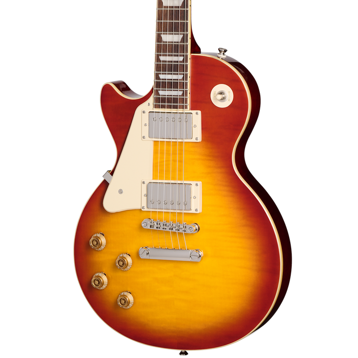 Epiphone - Inspired by Gibson Les Paul Standard 50s Figured - Left-Handed Electric Guitar - Washed Cherry Sunburst - w/ Premium Gigbag