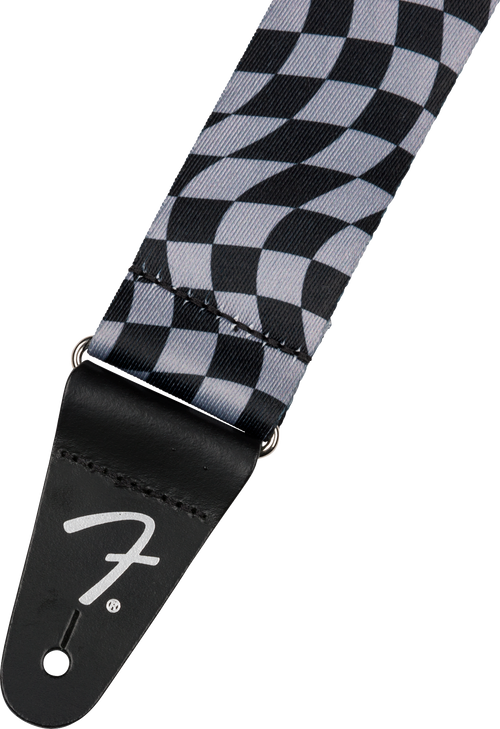 Fender Wavy Checkerboard Polyester Strap, Gray
