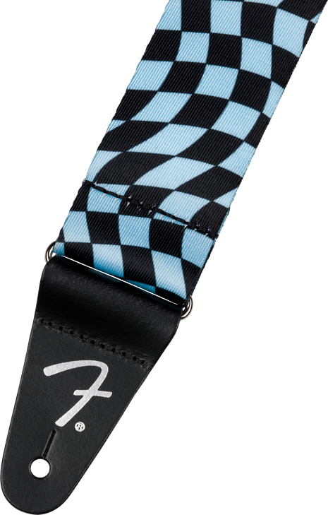 Fender Wavy Checkerboard Polyester Strap, Blue