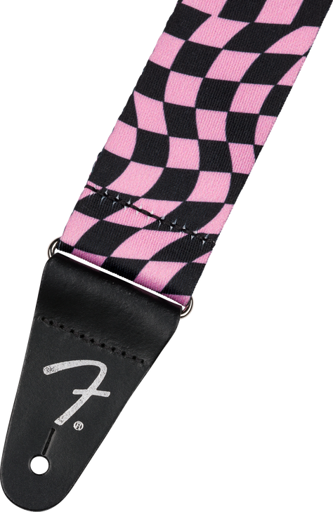 Fender Wavy Checkerboard Polyester Strap, Pink