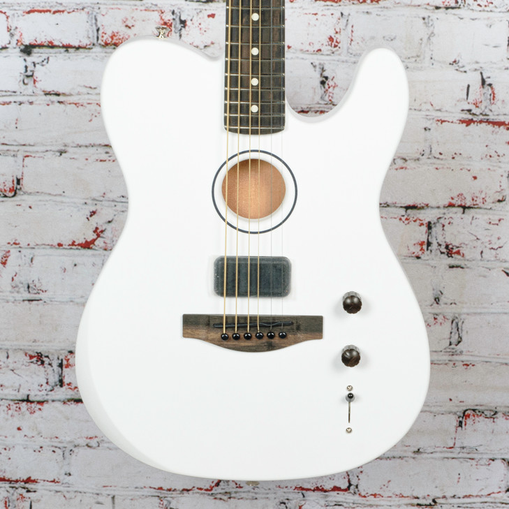Fender - Limited Edition FINNEAS American Acoustasonic® Telecaster - Electric Guitar - Ebony Fingerboard - Satin Arctic White - w/ Deluxe Hardshell Case