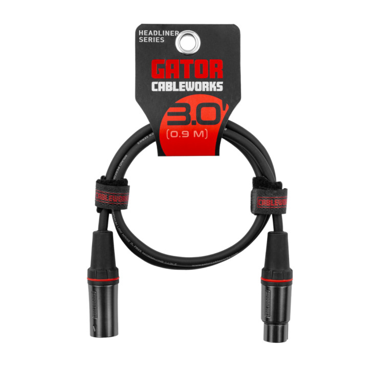 Gator - GCWH-XLR-03 Headliner Series -  XLR Microphone Cable - 3 Foot