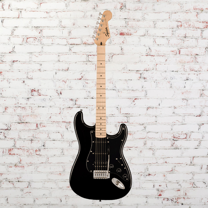 Squier Sonic Stratocaster HSS, Maple Fingerboard, Black Pickguard, Black (0373203506)