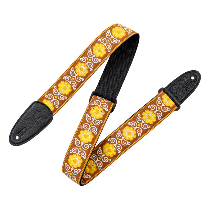 Levy's Leathers - Hootenanny Series M8HT-27 - Guitar Strap - 2" - Yellow Flower Power