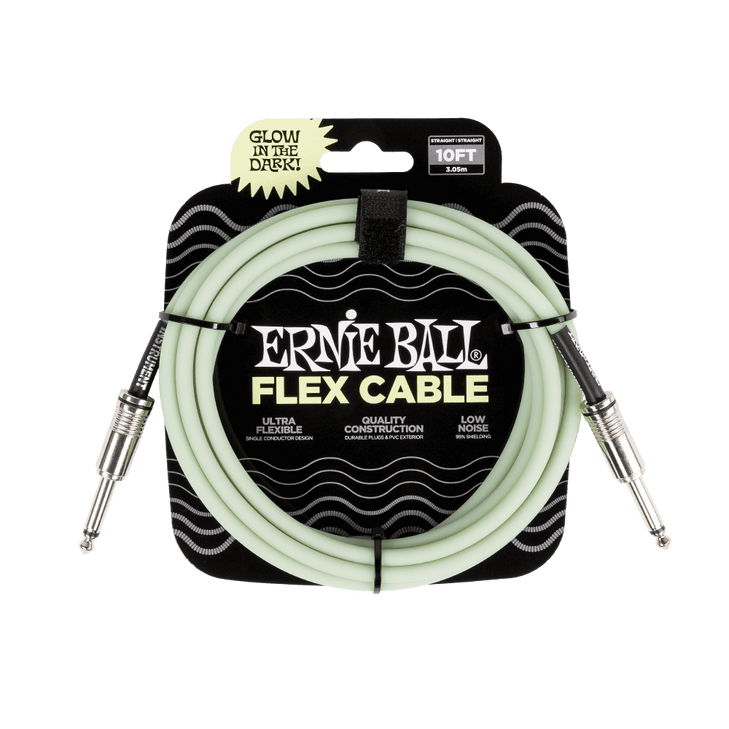 Ernie Ball - P06436 - Flex Instrument Cable - Straight/Straight - 10ft - Glow in Dark