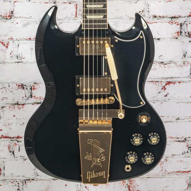 Gibson SG Standard '61 Maestro Vibrola T-Type (with '68 appointments) - Ebony with Gold Hardware