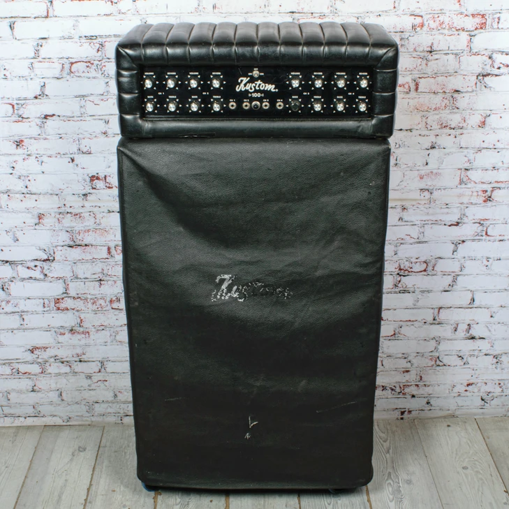 Kustom - K100B - 50 Watt Solid State Bass Amp Head w/2x15 Cab - w/Cab Cover - x1862 - USED