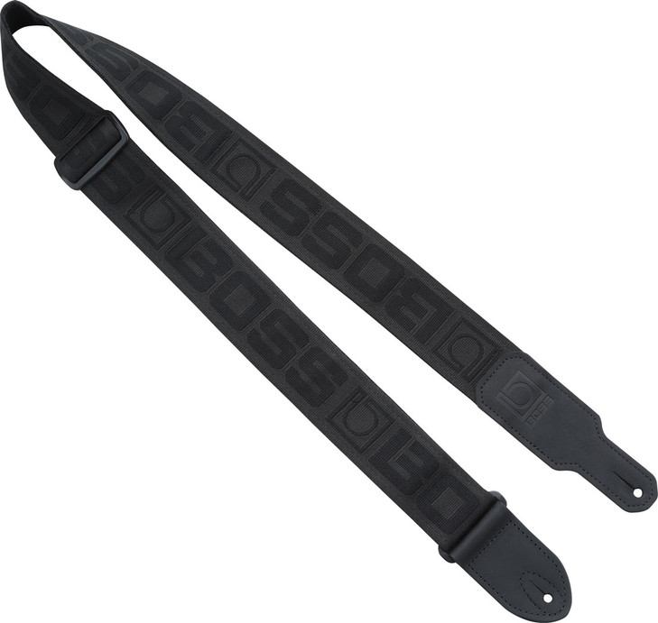 Boss - BSM-20-BB - Logo Monogram Guitar Strap - Black/Black