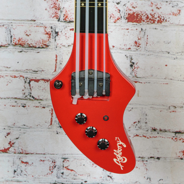DeArmond/Fender - 2003 Ashbury Fretless Bass Guitar - Fire Red Metallic - w/Bag - x7281 - USED