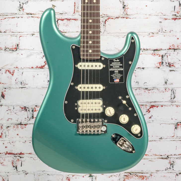 Fender - American Professional Classic Stratocaster - Electric Guitar - HSS - Rosewood Fingerboard - Faded Sherwood Green Metallic - w/ Deluxe Gigbag