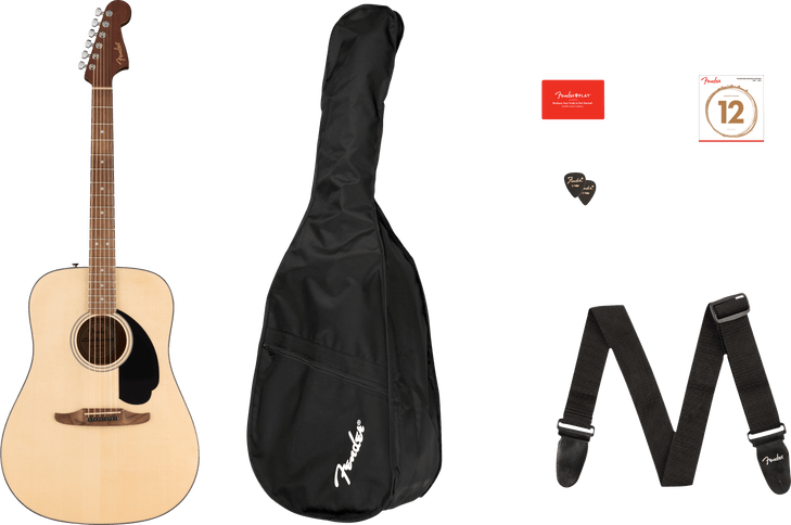 Fender - California Standard Redondo Pack - Acoustic Guitar - Spruce Top - Natural - w/ Gigbag & Gear