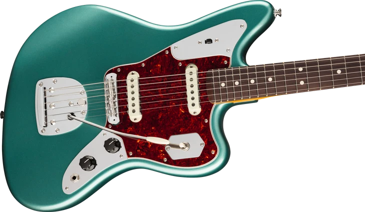 Fender - American Professional Classic Jaguar - Electric Guitar - Rosewood Fingerboard - Faded Sherwood Green Metallic - with  Deluxe Gigbag (0114990374)