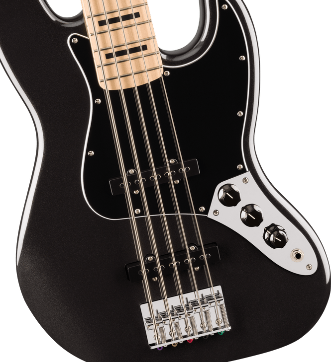 Squier Affinity Series Active Jazz Bass V, Maple Fingerboard, Black Pg, Black Metallic (0378753565)