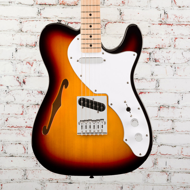 Squier Affinity Series Telecaster Thinline, Maple Fingerboard, White Pickguard, 3-Color Sunburst 