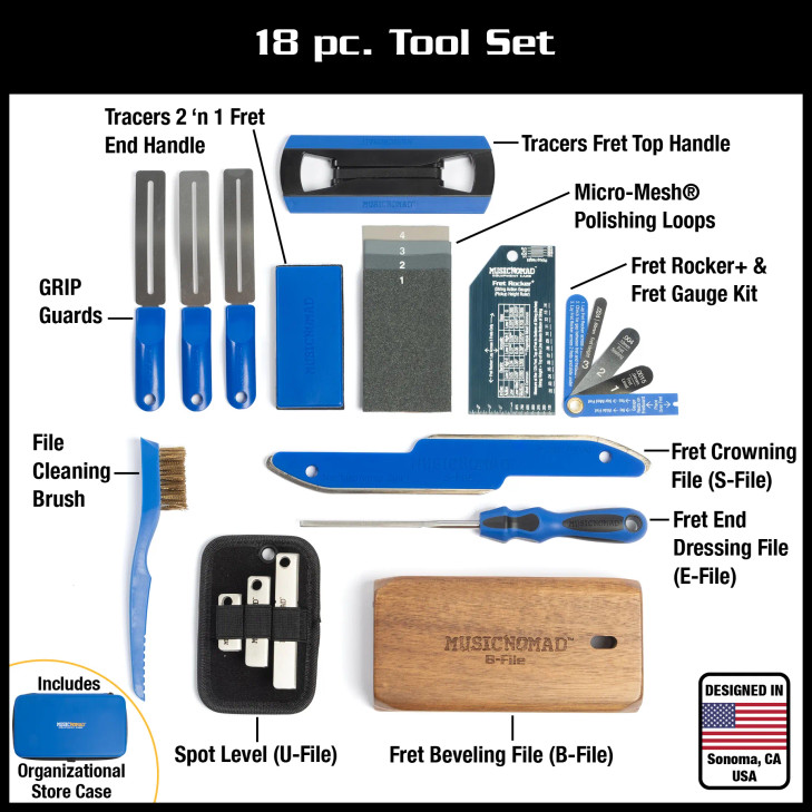Music Nomad Premium Guitar Tech Fret Tool Set - 18 pcs.