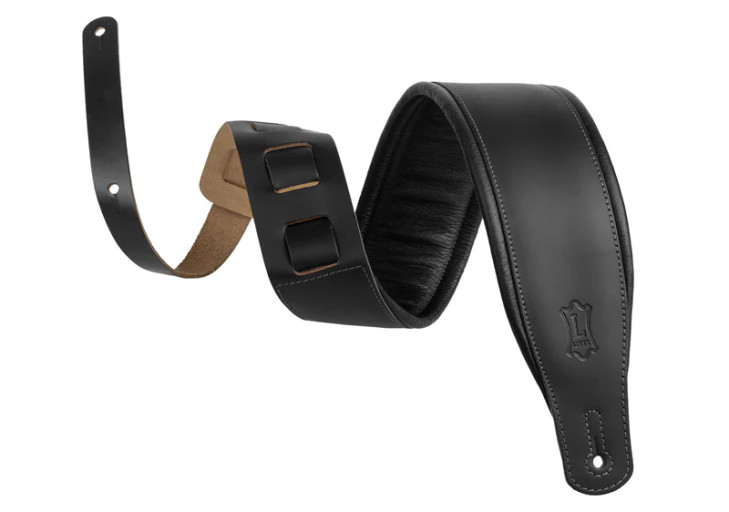 Levy's - M26PD-BLK-XL - Amped Leather Series - Leather Guitar Strap - Extra-Long - Black