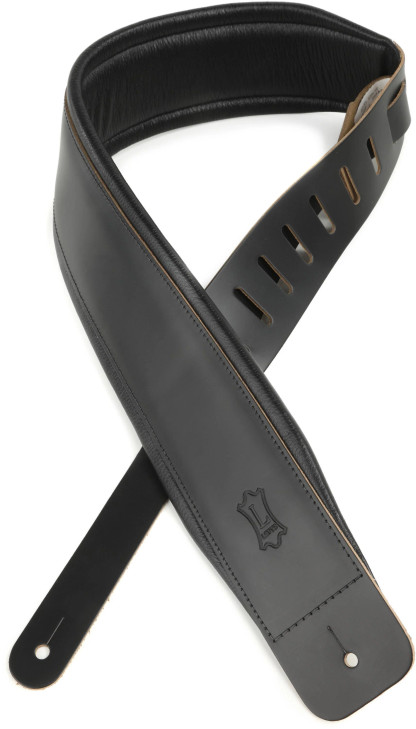 Levy's Leathers - DM1PD-BLK - Larsen Leather Deluxe Series - Leather Guitar Strap - Black