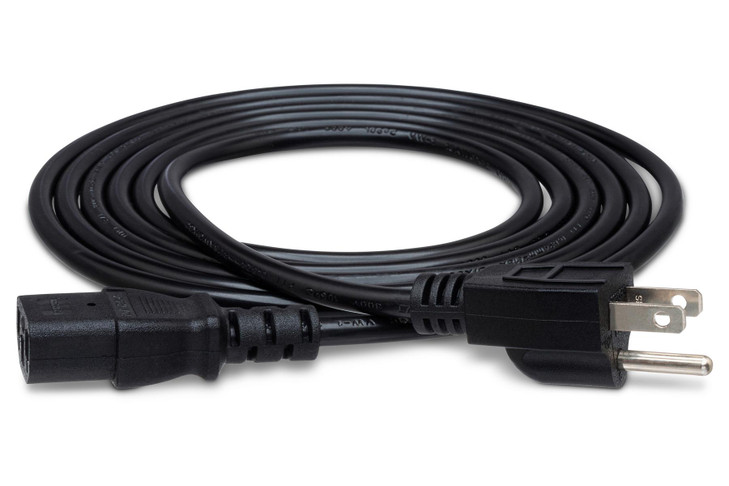 Hosa - PWC-143 - Power Cord - 18 AWG, IEC C13 to NEMA 5-15P - 3ft