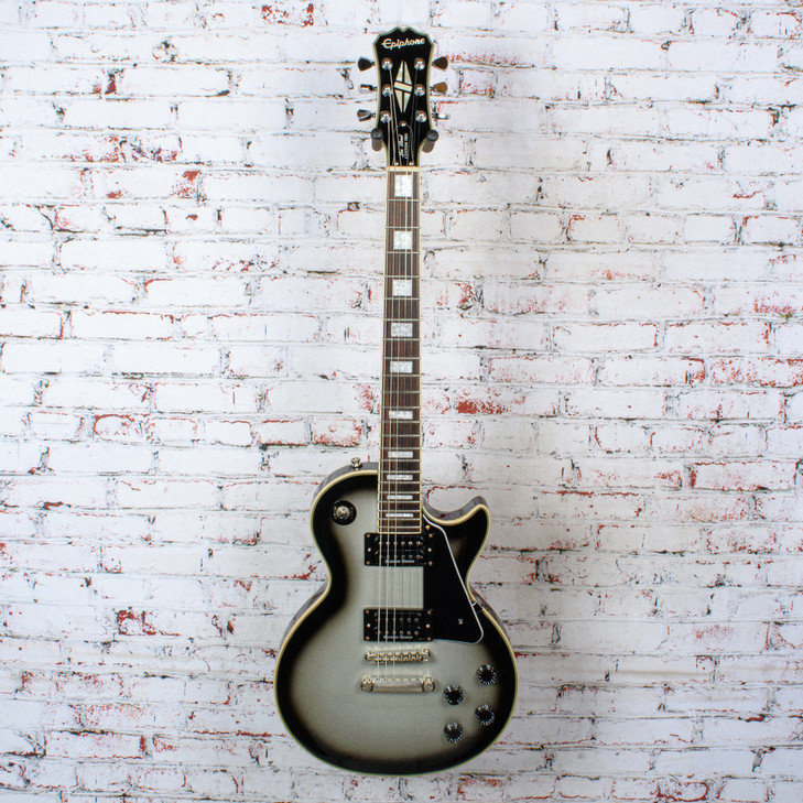Epiphone 2012 Les Paul Custom Pro Electric Guitar w/SD Black Winter PU's Silverburst USED