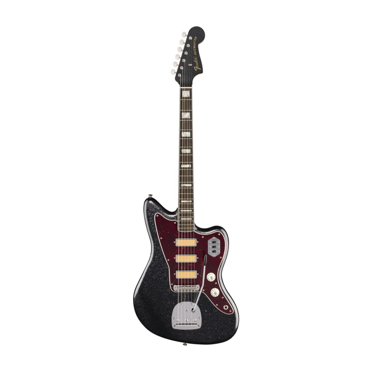 Fender - Limited Edition Jazzmaster - Electric Guitar w/ Gold Foil Pickups & Ebony Fretboard - Black Sparkle