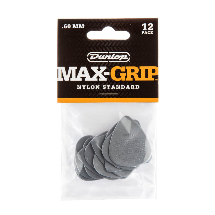 Dunlop - 449P60MM - Nylon Standard Guitar Picks - Max-Grip - Pack of 12