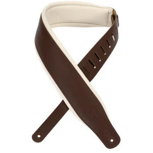 Levy's Leathers - Amped Leather Series - Top Grain Leather Guitar Strap - Dark Brown -  3"