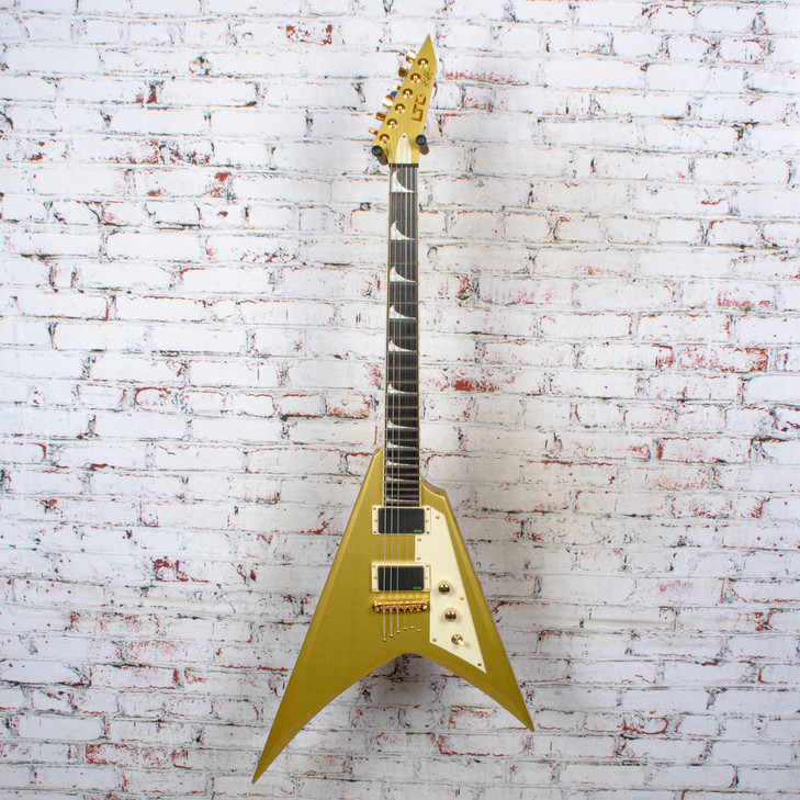 LTD - 2023 KH-V Kirk Hammett Signature Electric Guitar Metallic Gold w/OHSC - USED