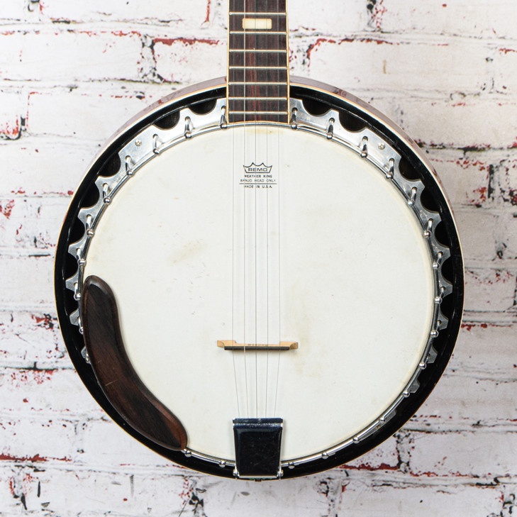 Unbranded 1970s/80s 5-String Closed Back Import Banjo Cherry Stain w/HSC VINTAGE